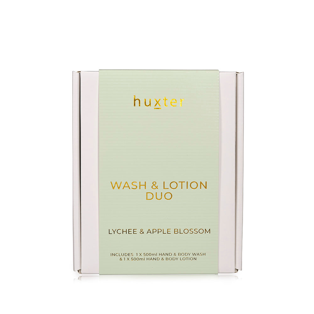 Huxter Wash &amp; Lotion Duo - Green - Lychee &amp; Apple Blossom