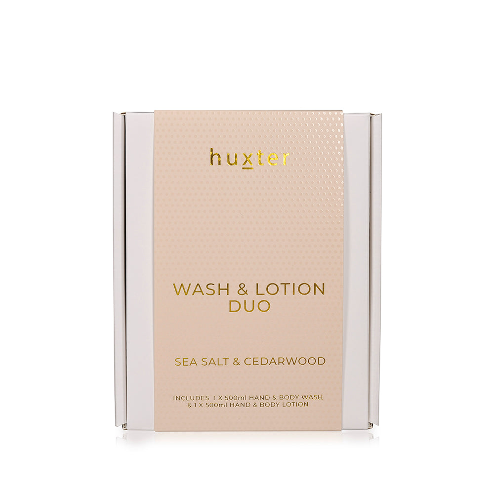 Huxter Wash &amp; Lotion Duo - Neutral - Sea Salt &amp; Cedarwood