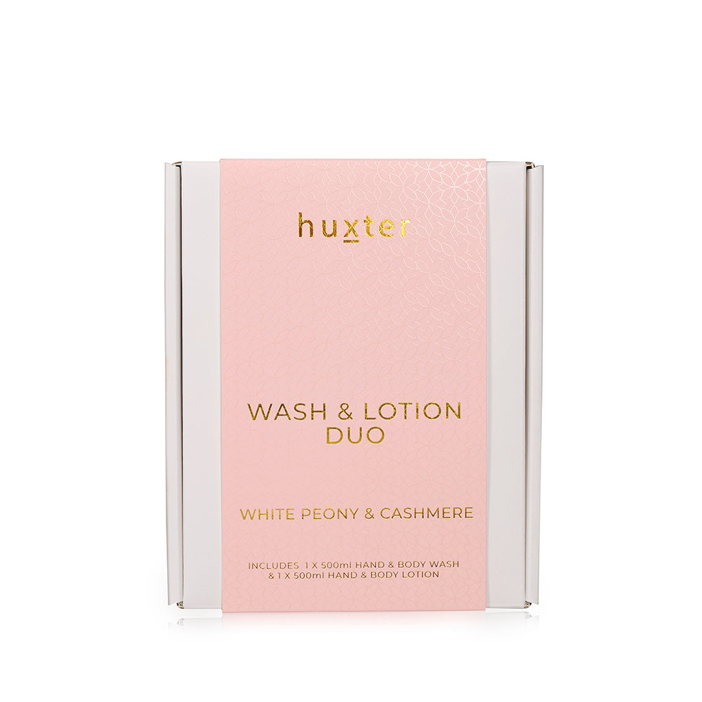 Huxter Wash &amp; Lotion Duo - Pink - White Peony &amp; Cashmere