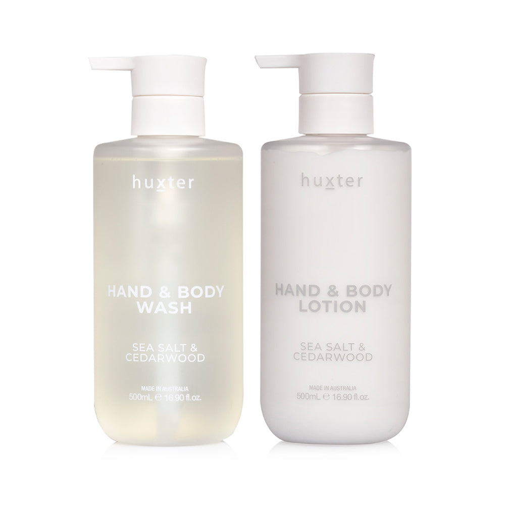 Huxter Wash &amp; Lotion Duo - Neutral - Sea Salt &amp; Cedarwood