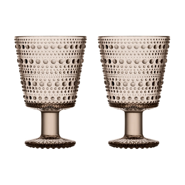 Iittala Kastehelmi Universal Glass Pair - Linen