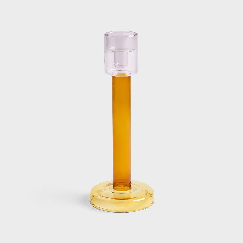 &Klevering Bole Candle Holder - Amber/Yellow