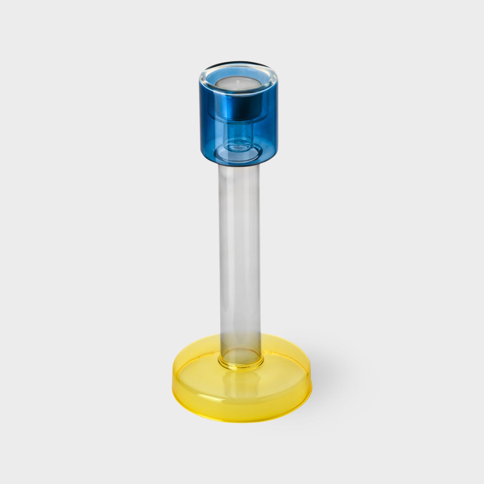 &Klevering Bole Candle Holder - Blue/Yellow