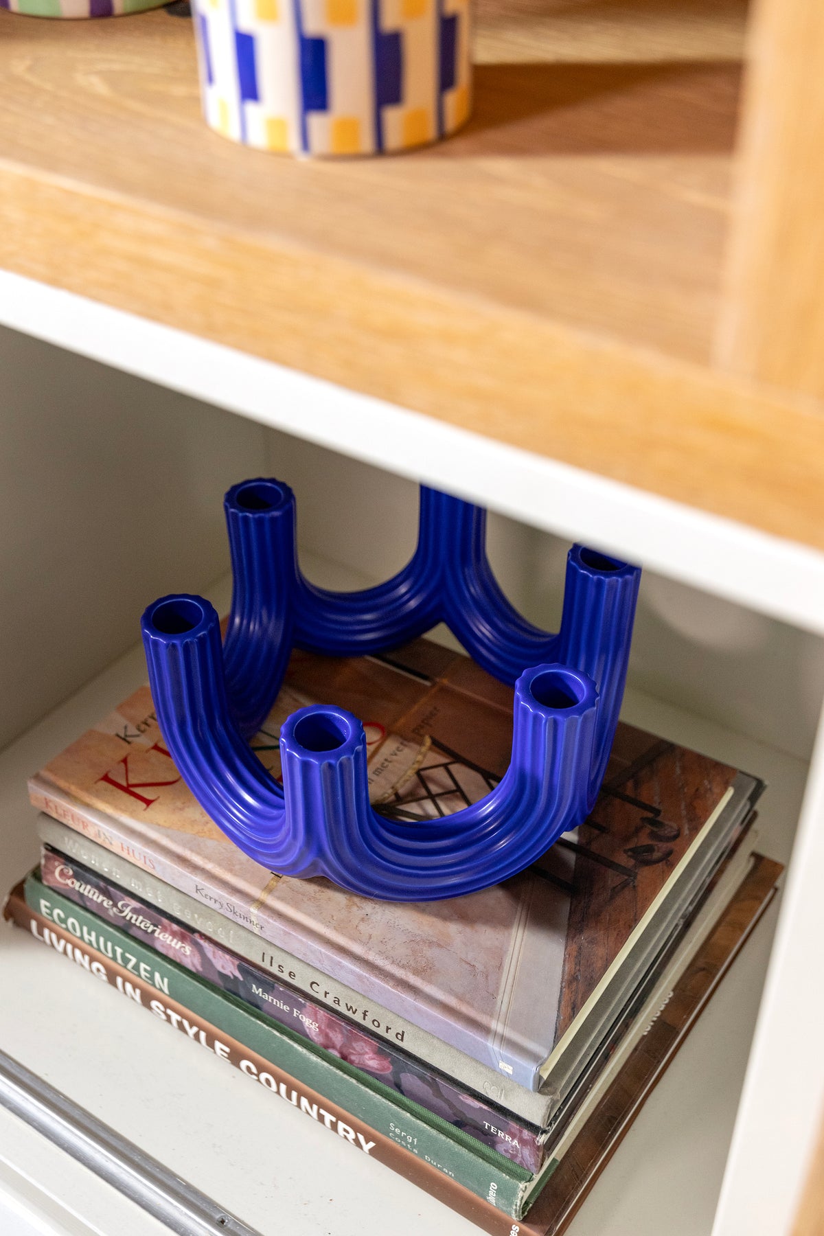&amp;Klevering Churros Candle Holder - Blue