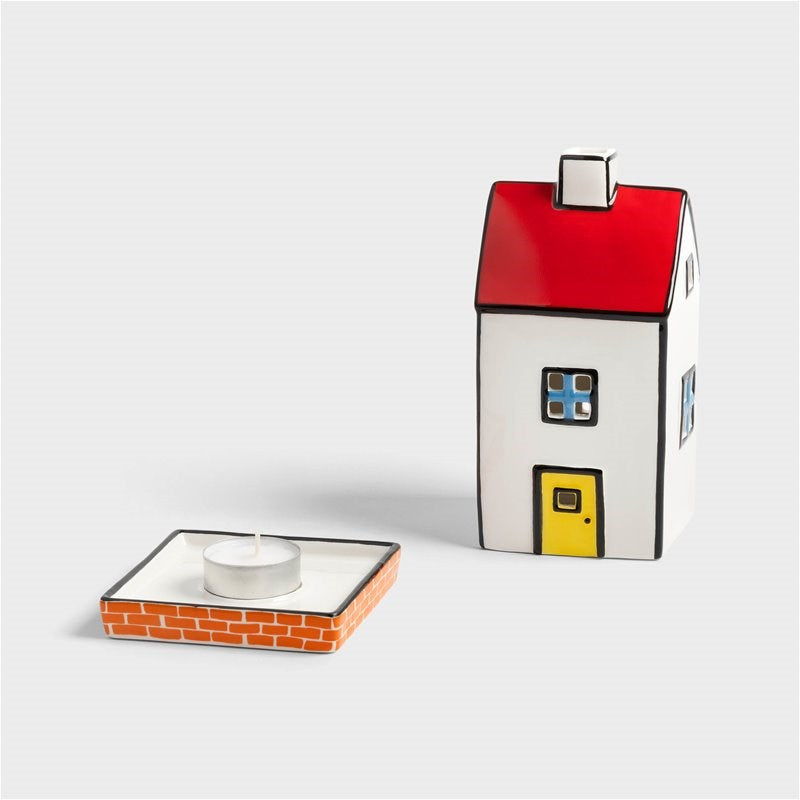 &amp;Klevering Haines Red Townhouse Tealight Candle Holder