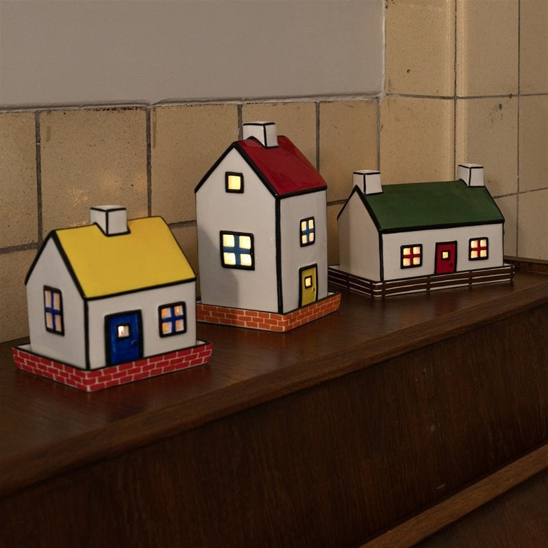 &amp;Klevering Haines Red Townhouse Tealight Candle Holder