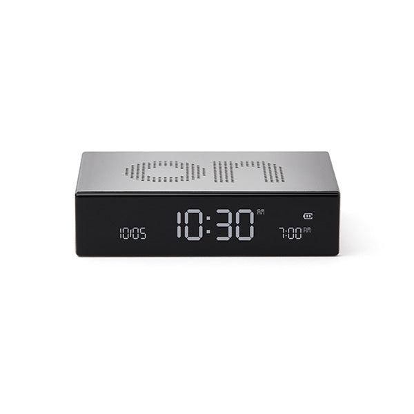 Lexon Flip Premium LCD Alarm Clock - Aluminium