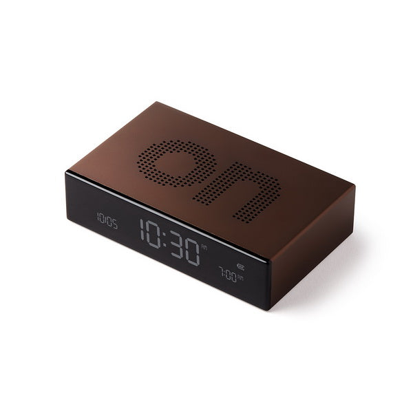 Lexon Flip Premium LCD Alarm Clock - Bronze