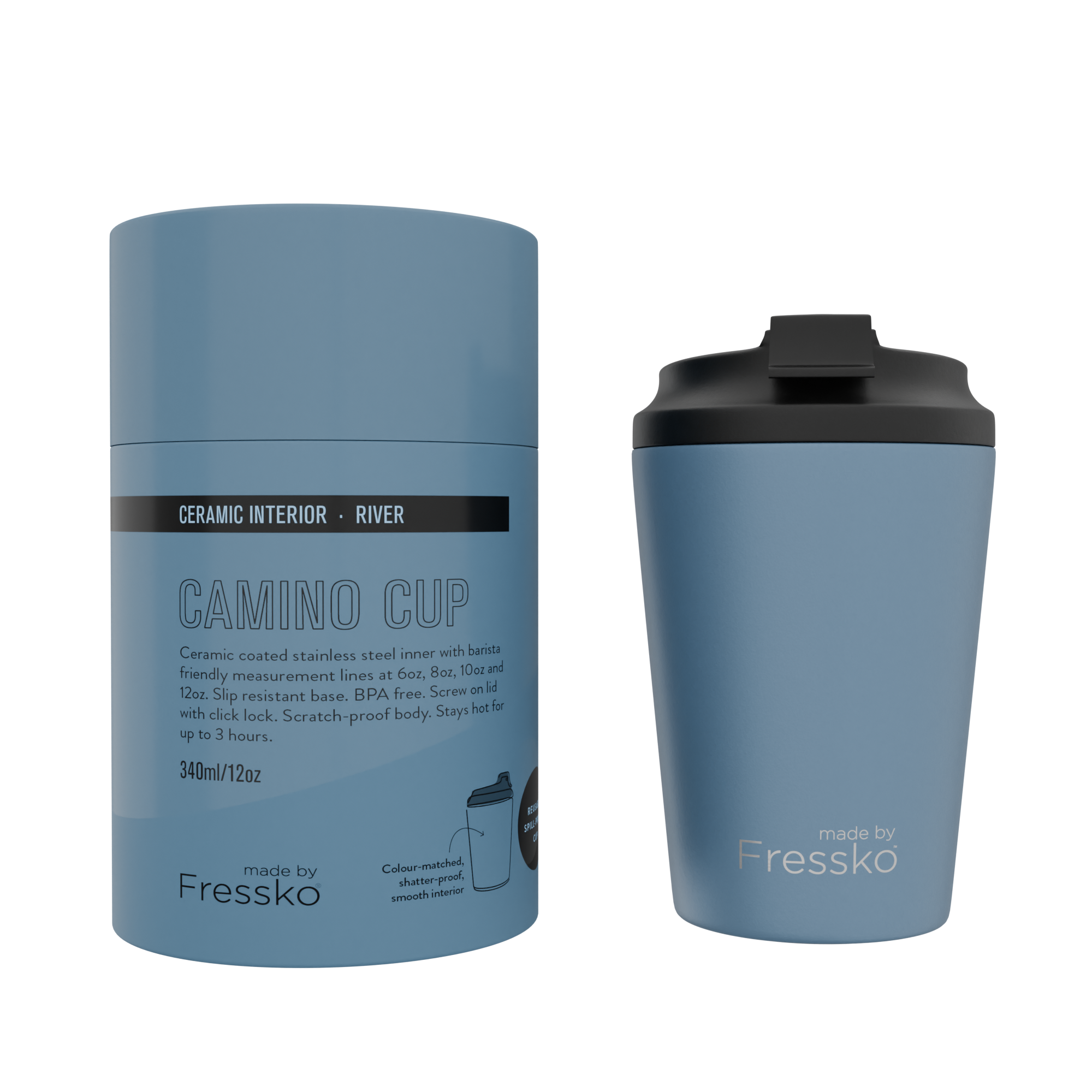 Made By Fressko Ceramic Camino 12oz Reusable Cup - River