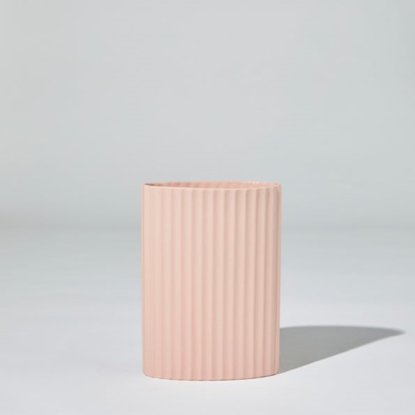 Marmoset Found Ripple Oval Vase Icy Pink (M)