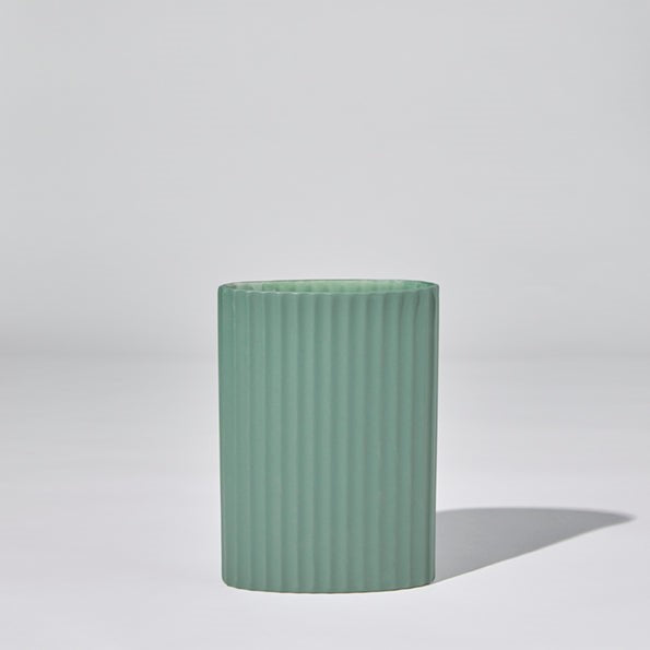 Marmoset Found Ripple Oval Vase Moss (M)
