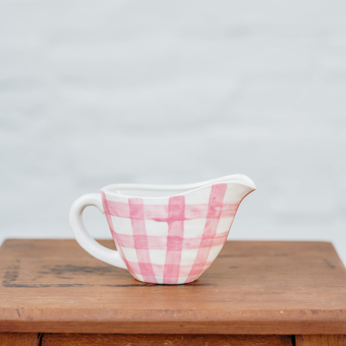Noss &amp; Co Ceramic Gravy Jug - Pink Gingham