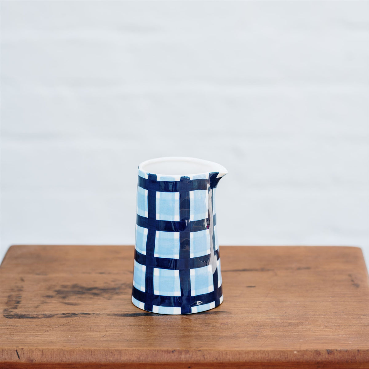 Noss &amp; Co Milk Jug - Navy &amp; Blue Gingham