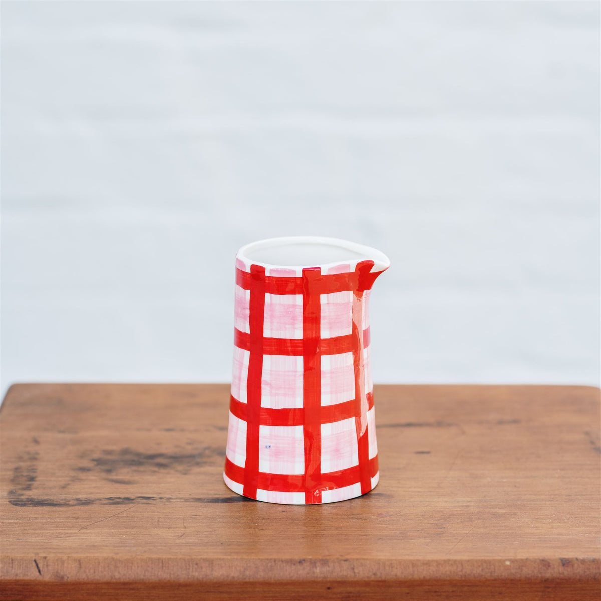 Noss &amp; Co Milk Jug - Pink &amp; Red Gingham
