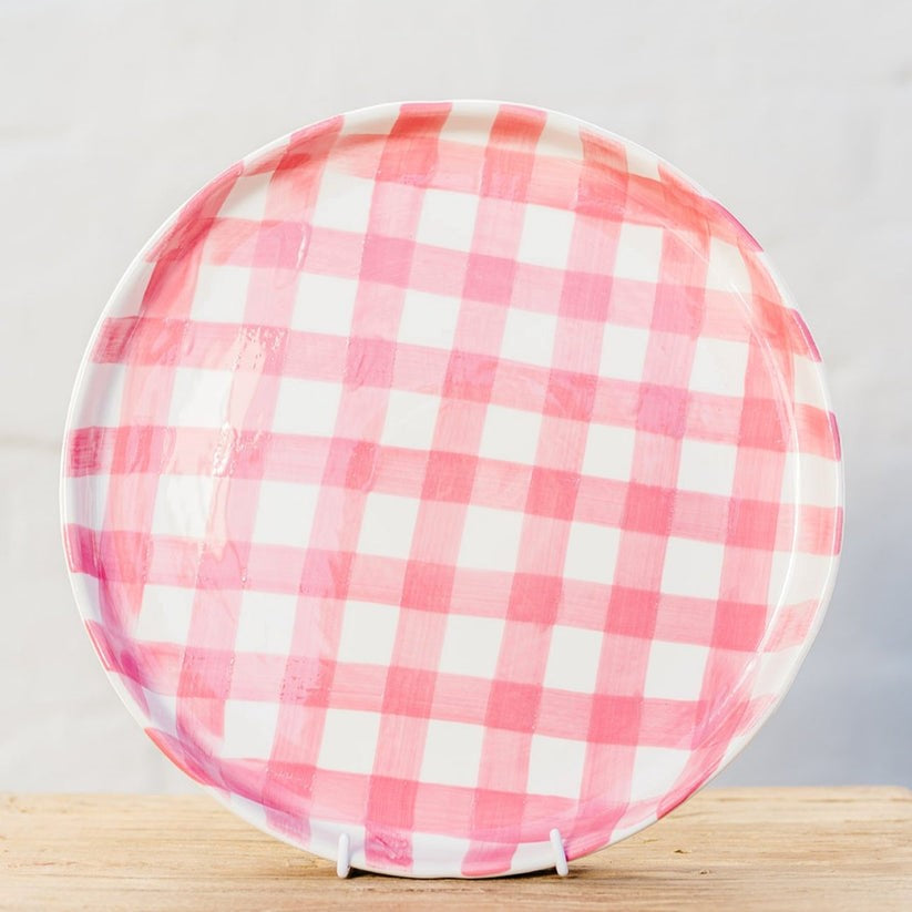 Noss & Co Gingham Platter - Pink
