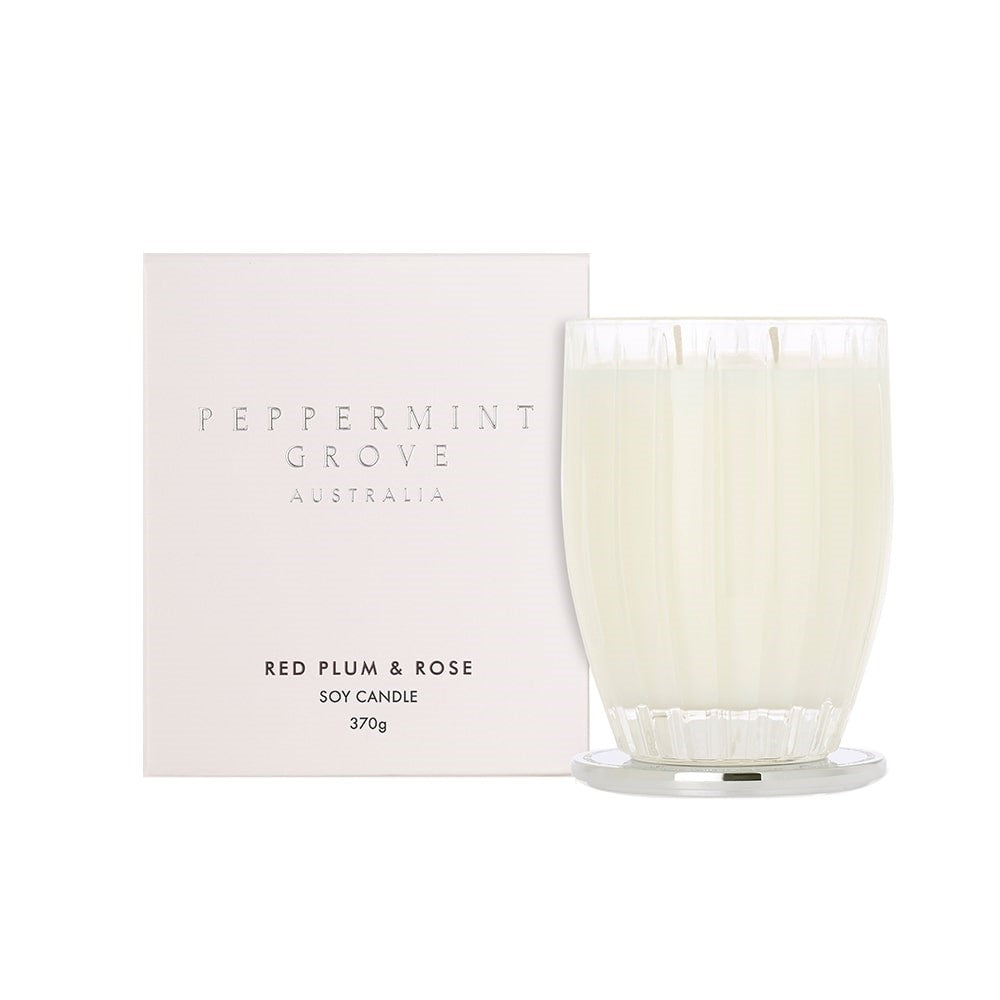 Peppermint Grove Red Plum & Rose Soy Candle 370g