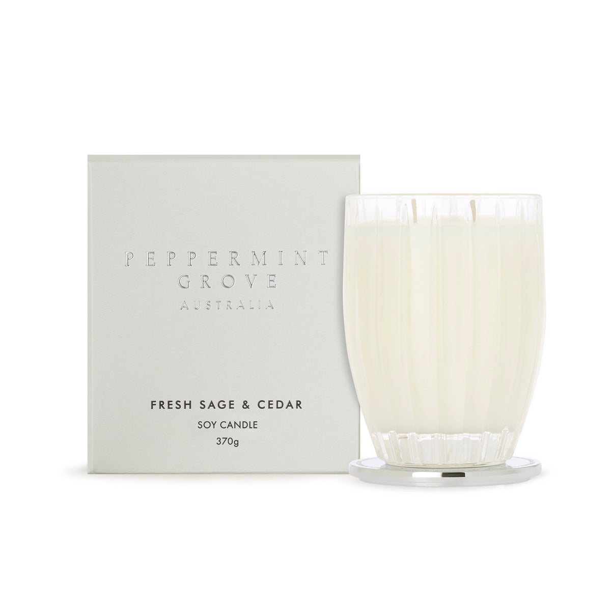 Peppermint Grove Fresh Sage &amp; Cedar Large Soy Candle 370g