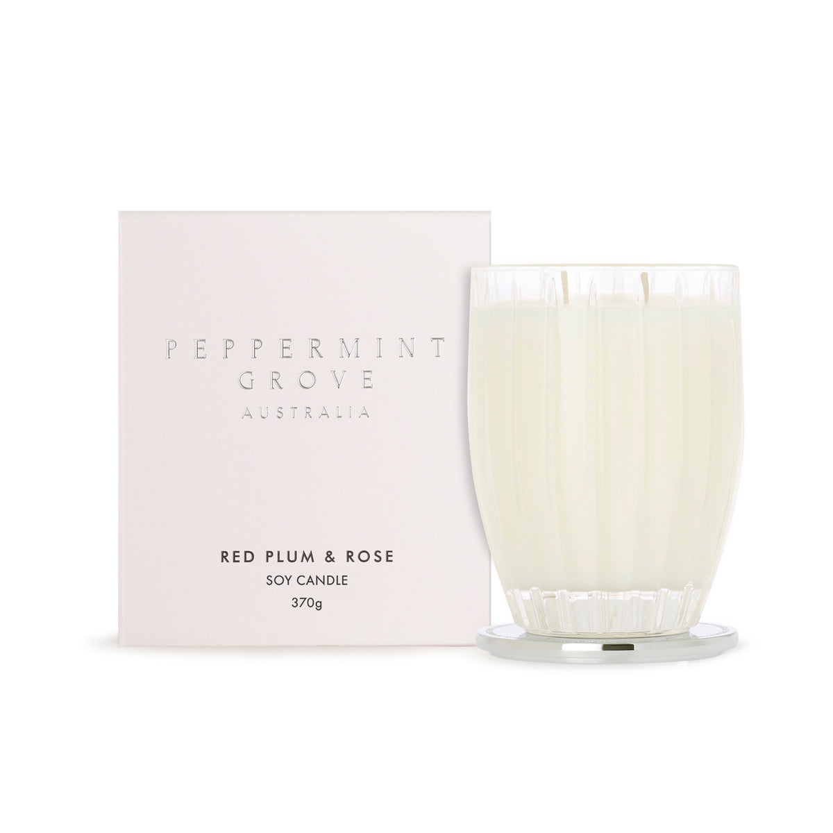Peppermint Grove Red Plum &amp; Rose Large Soy Candle 370g