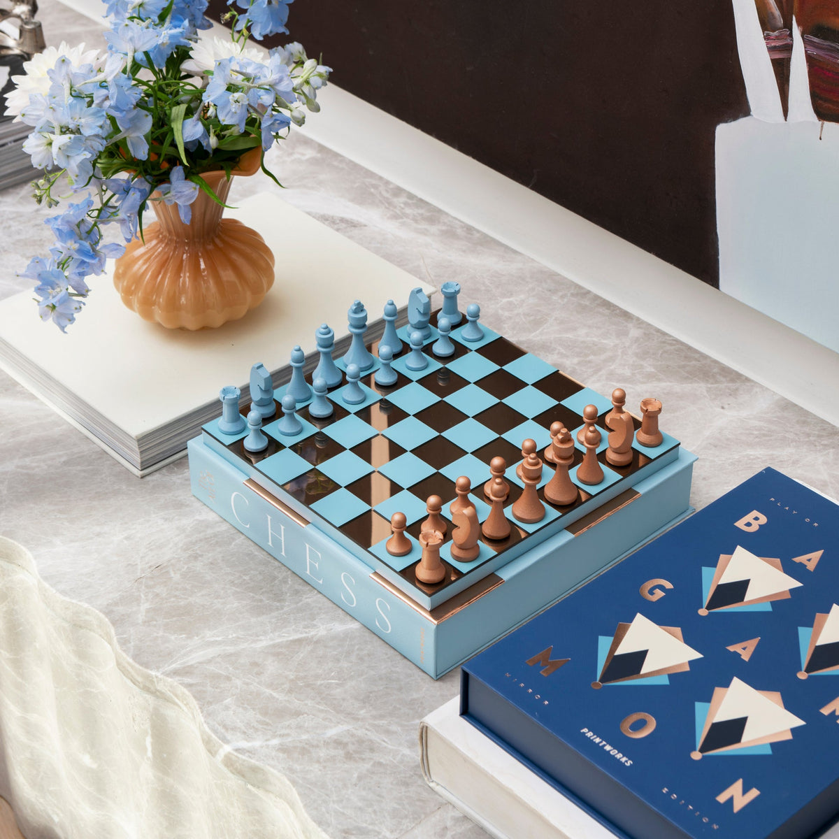 Printworks Classic Games Art Of Chess Mirror Light Blue Copper