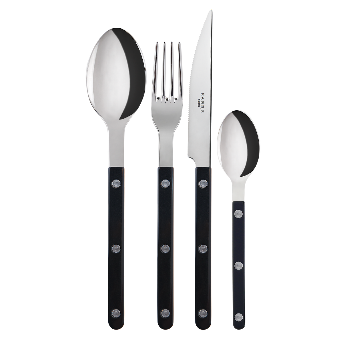 Sabre Paris Bistrot 4 Pieces Cutlery Set - Black