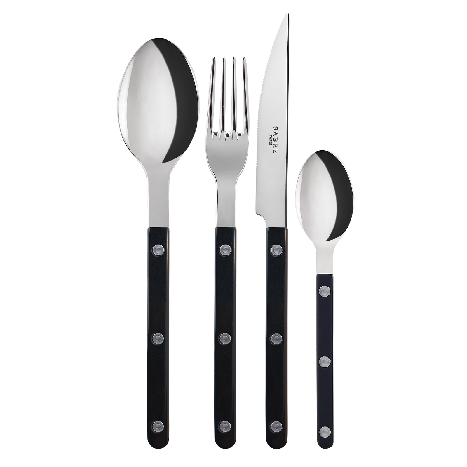 Sabre Paris Bistrot 4 Pieces Cutlery Set - Black