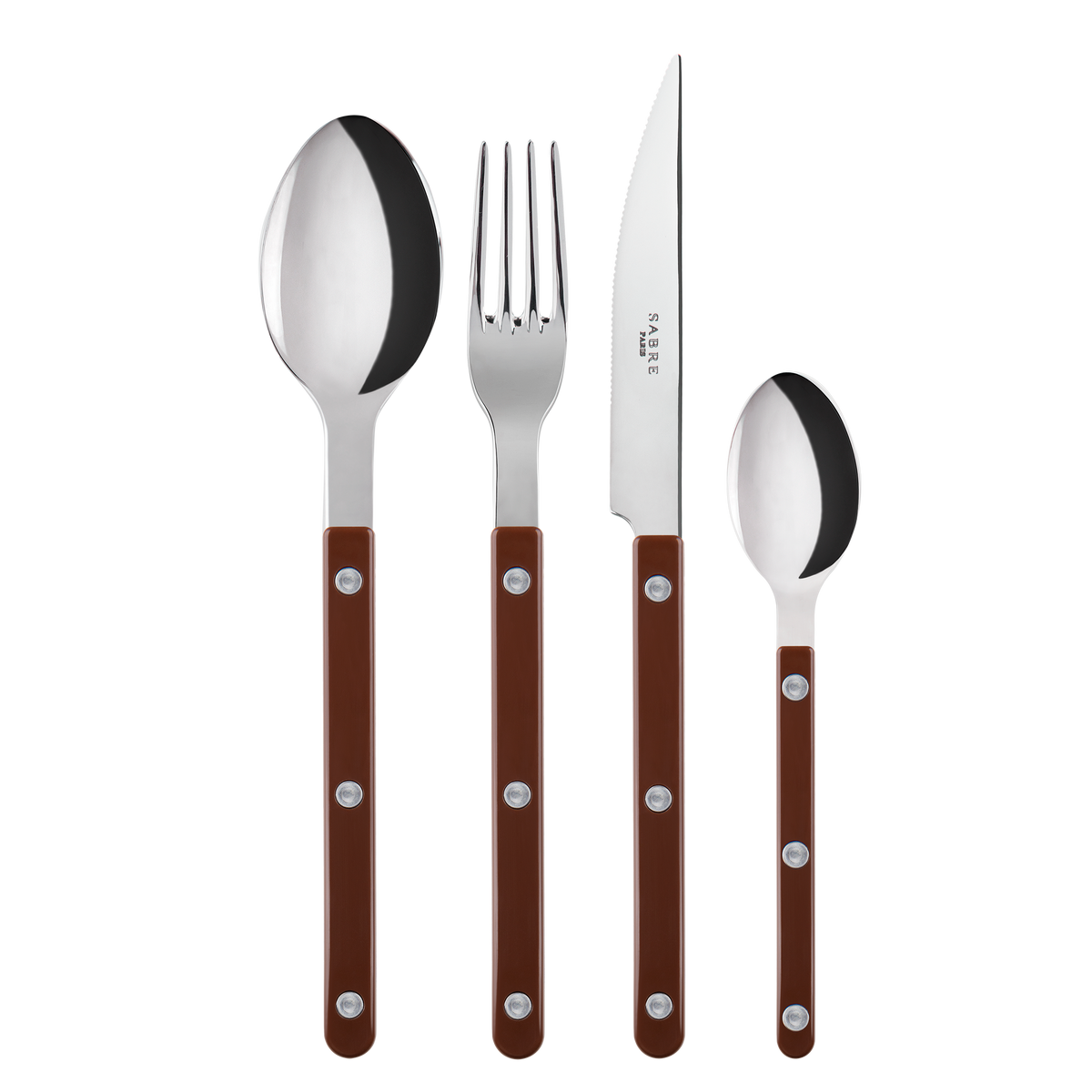Sabre Paris Bistrot 4 Pieces Cutlery Sets - Chocolate