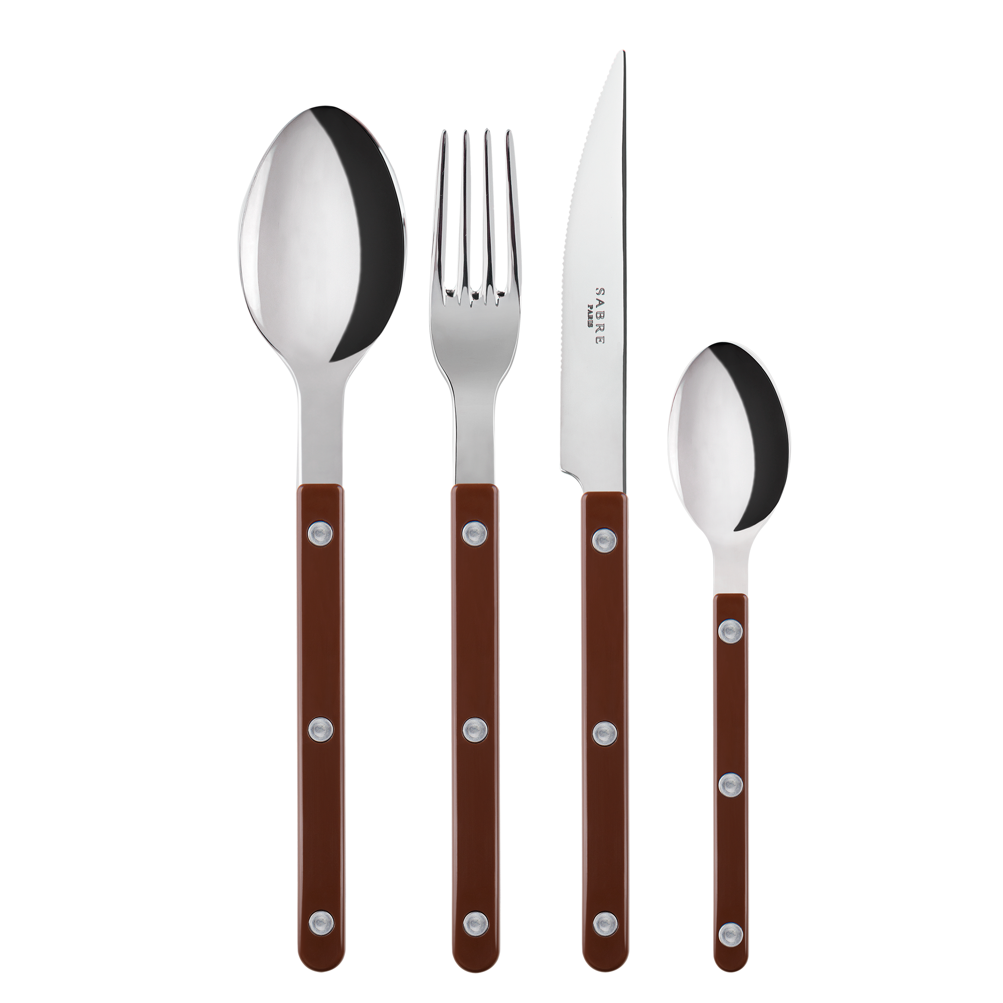 Sabre Paris Bistrot 4 Pieces Cutlery Sets - Chocolate