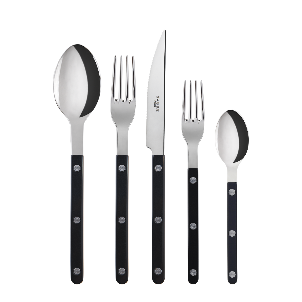 Sabre Paris Bistrot 5 Pieces Cutlery Set - Black