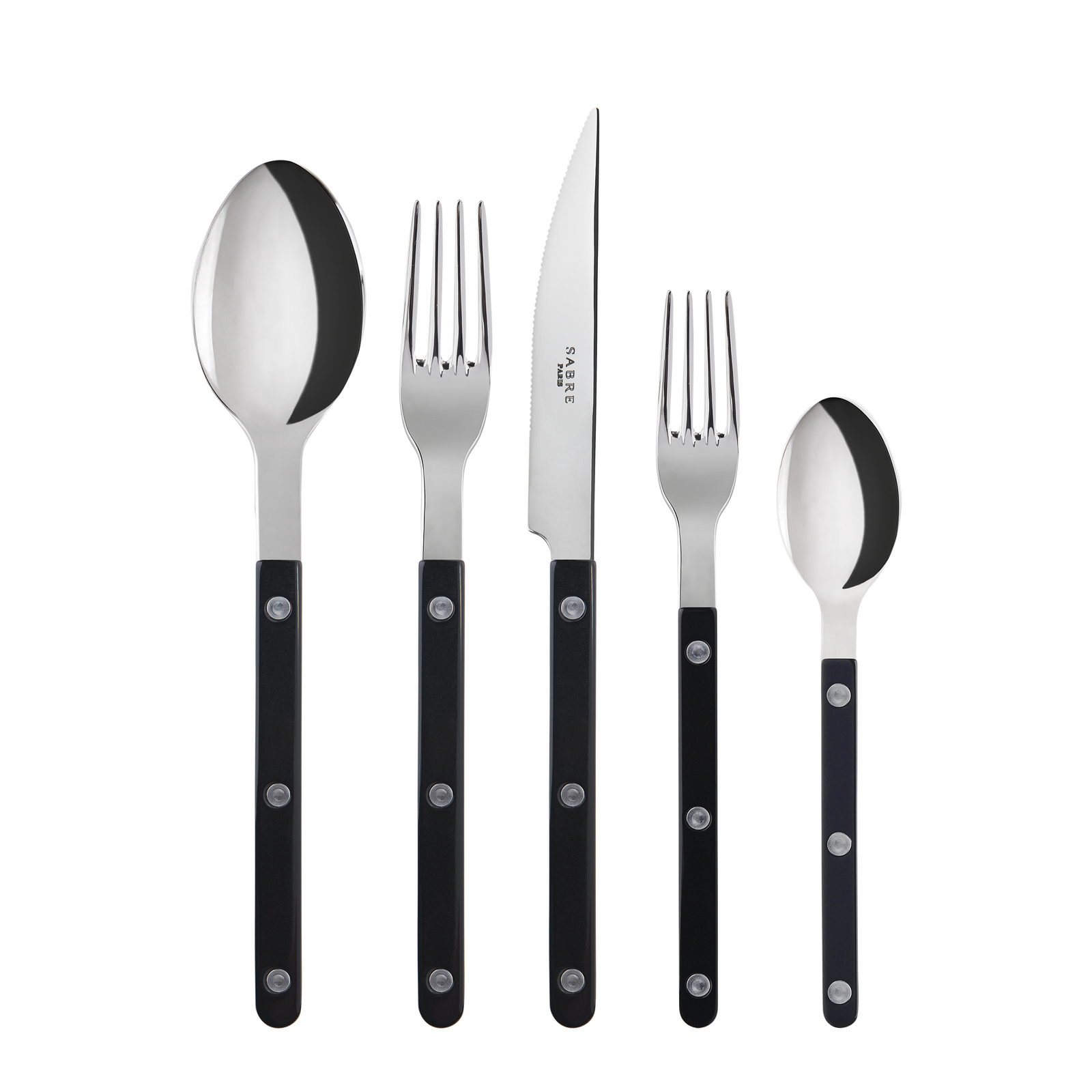 Sabre Paris Bistrot 5 Pieces Cutlery Set - Black