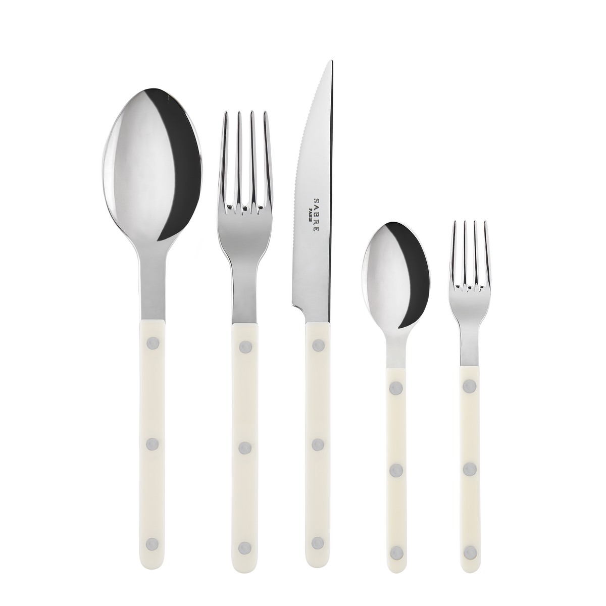 Sabre Paris Bistrot 5 Pieces Cutlery Sets - Ivory