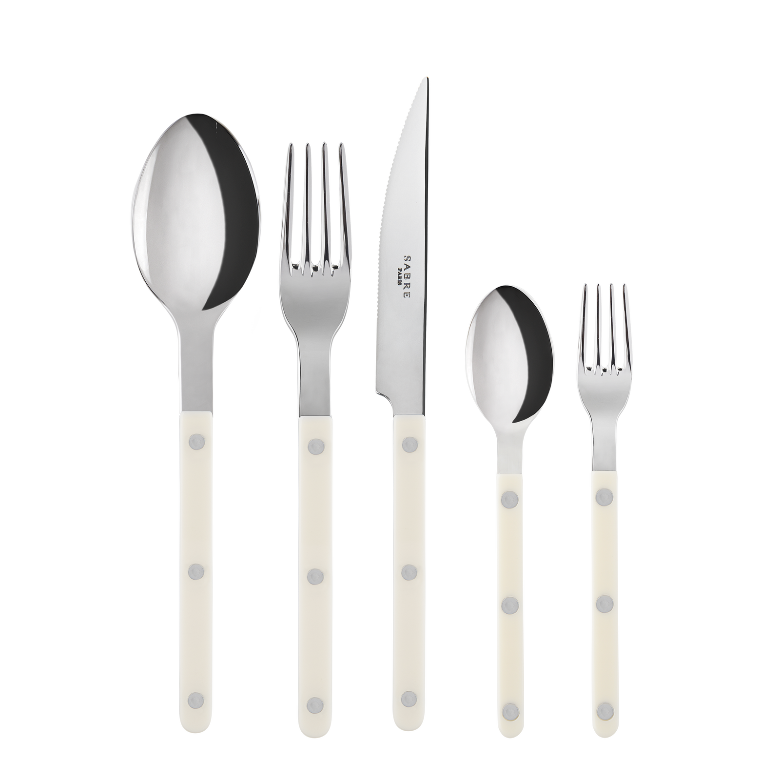 Sabre Paris Bistrot 5 Pieces Cutlery Sets - Ivory