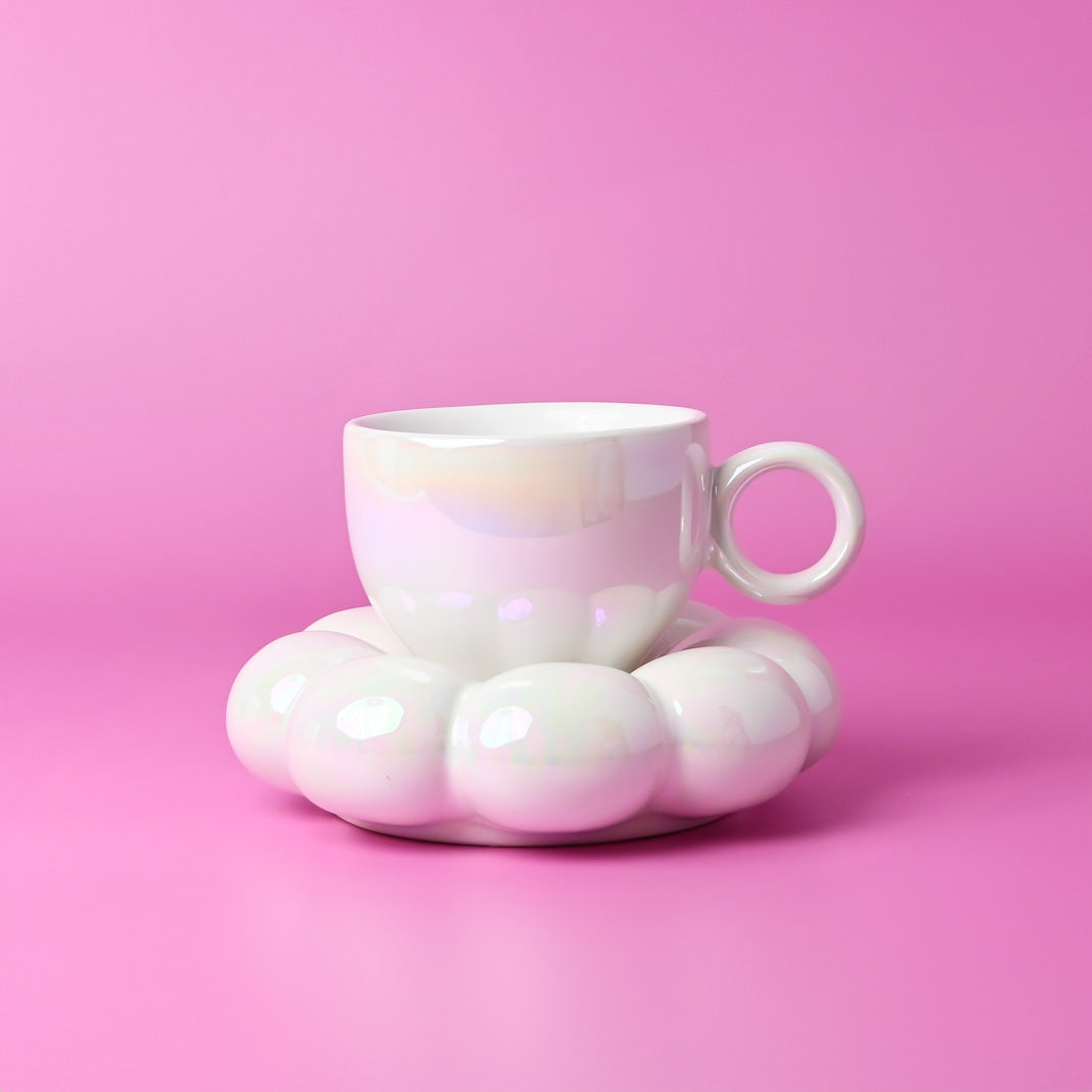 Sage & Cooper Lottie Mug & Saucer Set - Pearl