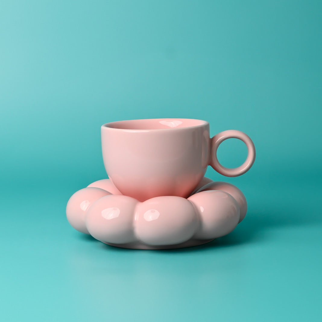Sage & Cooper Lottie Mug & Saucer Set - Pink