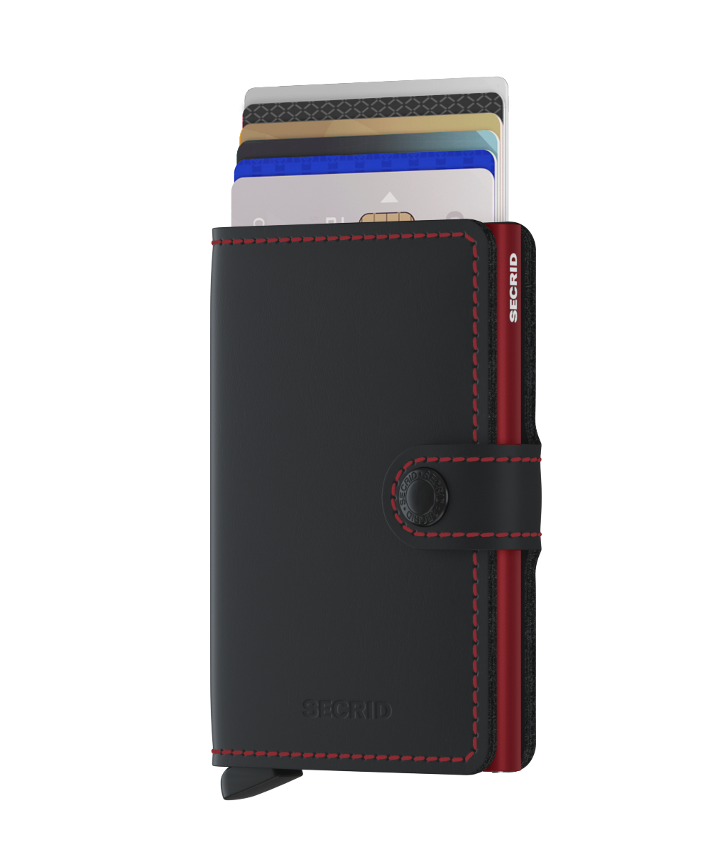 SECRID MINIWALLET MATTE BLACK AND RED