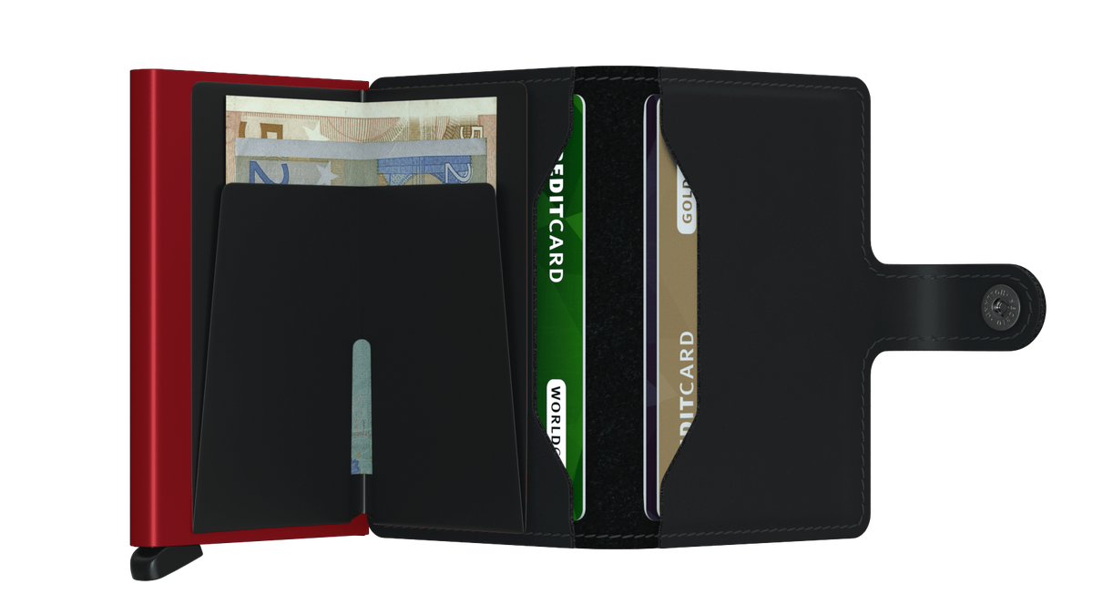 SECRID MINIWALLET MATTE BLACK AND RED