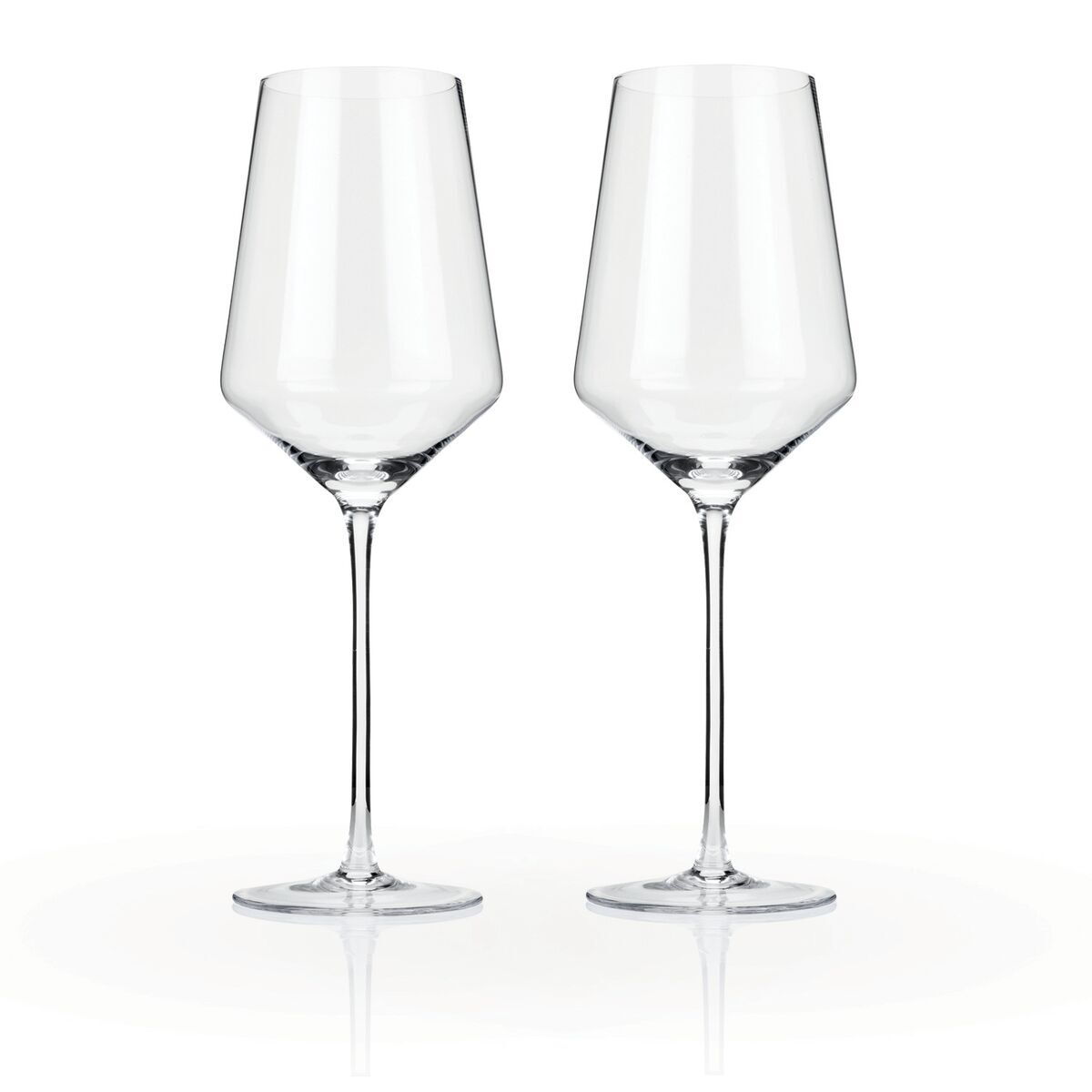 Viski Angled Crystal Bordeaux Glasses Set of 2