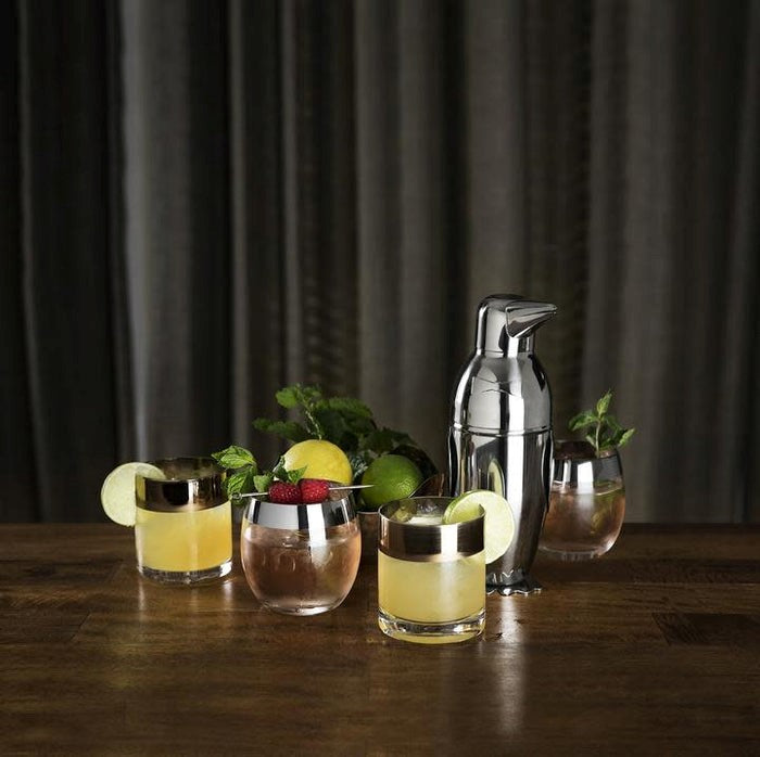 Viski Stainless Steel Penguin Cocktail Shaker
