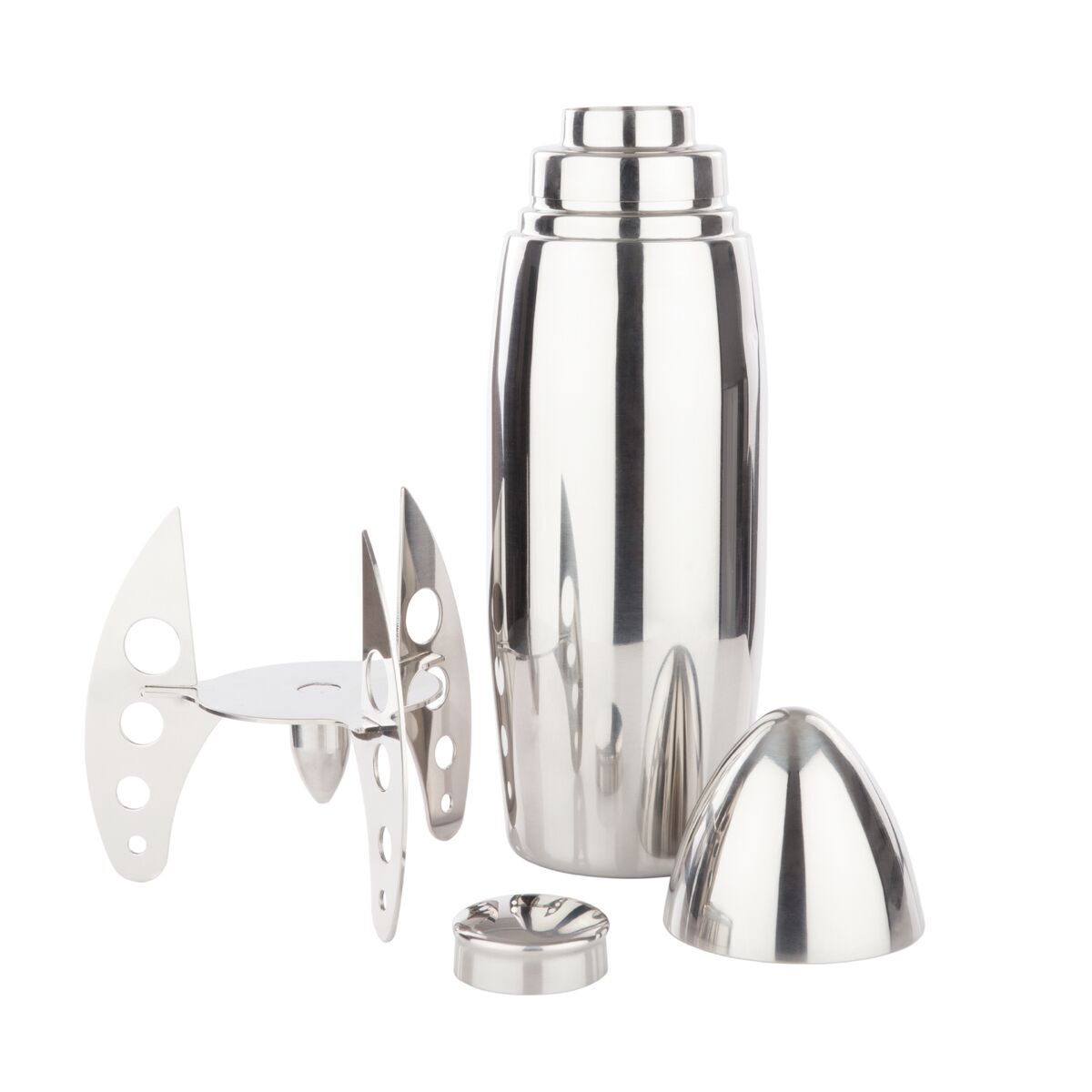Viski Stainless Steel Rocket Cocktail Shaker