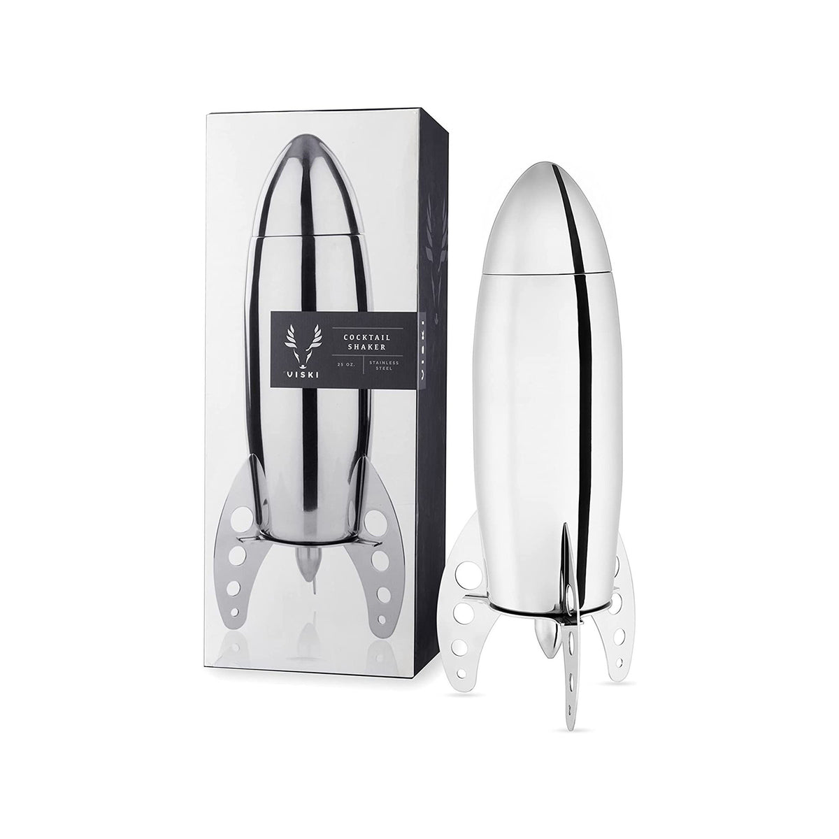 Viski Stainless Steel Rocket Cocktail Shaker