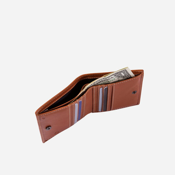 Jekyll and Hide Roma Slim Bifold Wallet with Coin - Tan