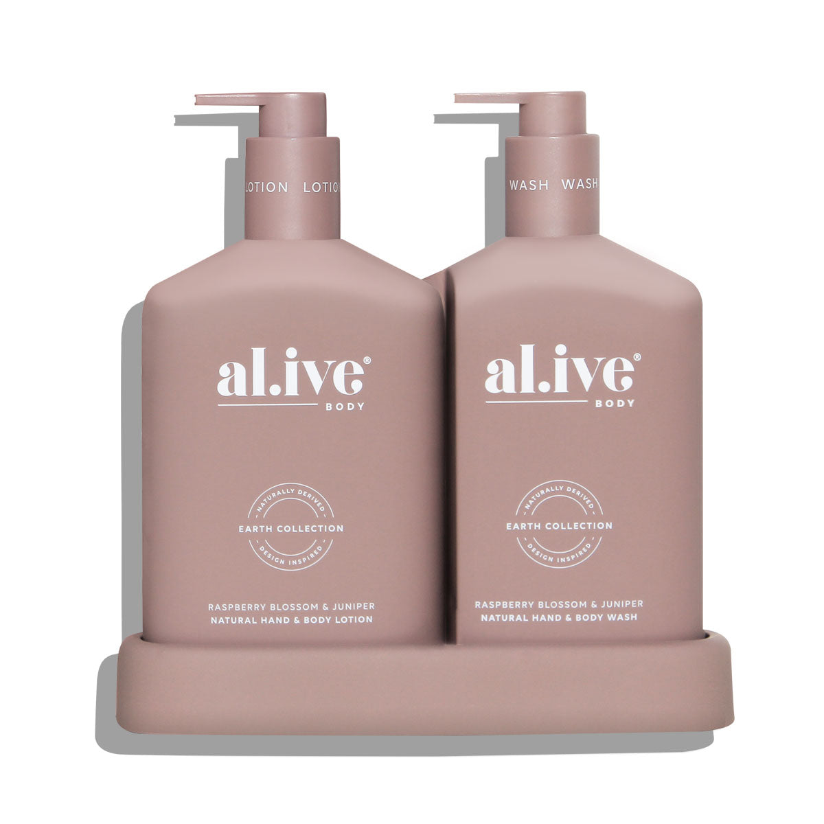 ALIVE BODY WASH & LOTION DUO + TRAY - RASPBERRY BLOSSOM & JUNIPER