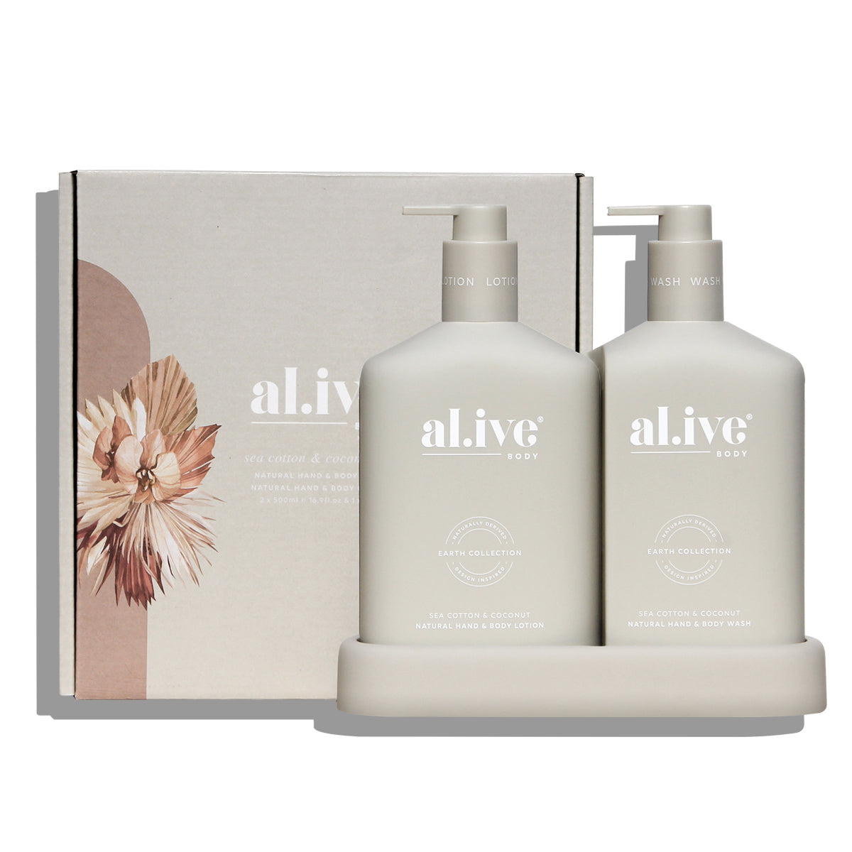 ALIVE BODY WASH & LOTION DUO + TRAY - SEA COTTON & COCONUT