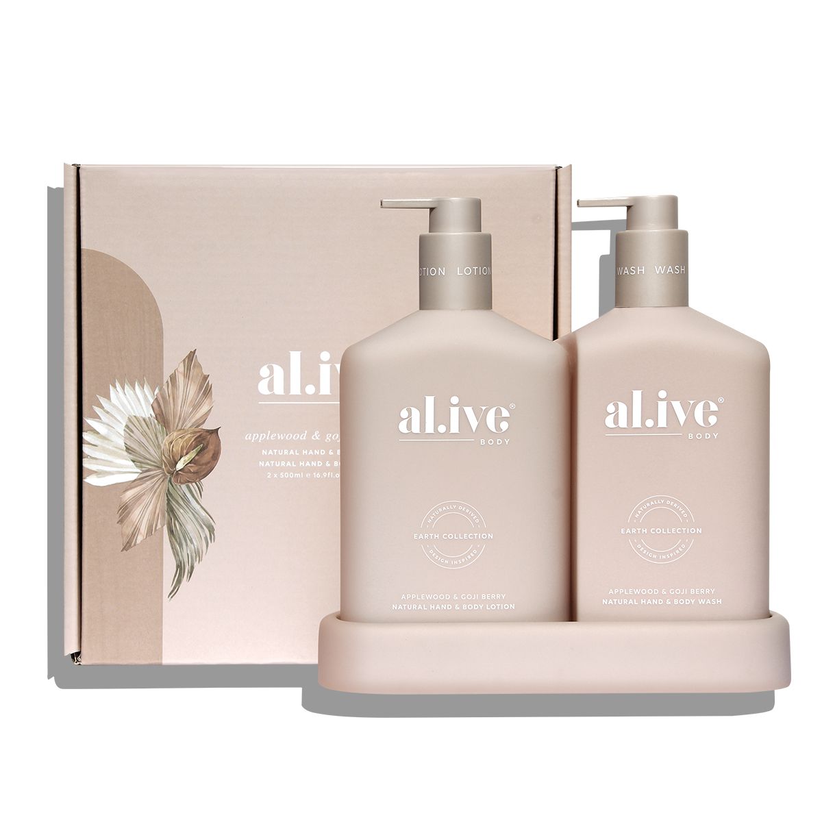 ALIVE BODY WASH & LOTION DUO + TRAY - APPLEWOOD & GOJI BERRY