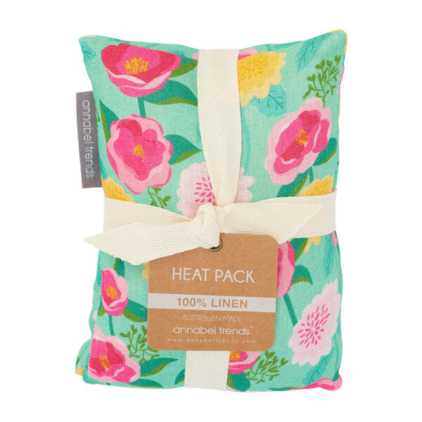 Annabelle Trends Linen Heat Pillow – Camellias Mint