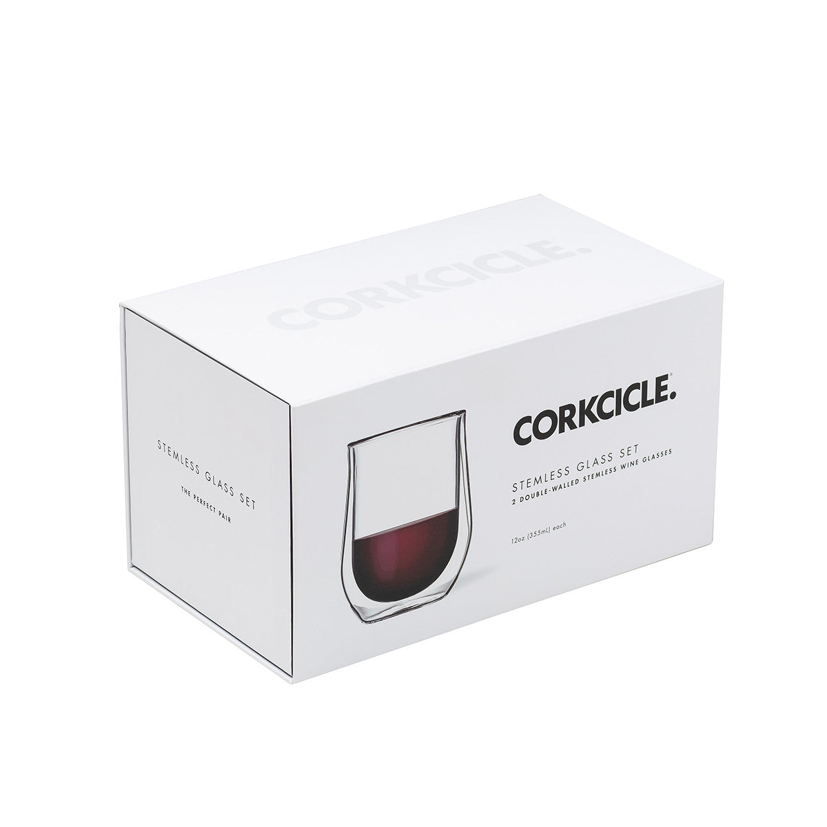 Corkcicle Barware Stemless Glass (Pk Of 2) - Clear Double Walled Cup