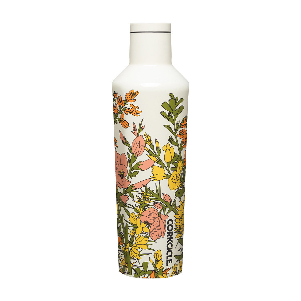 Corkcicle Patterned Canteen 475ml - Wildflower Cream Insulated Stainless Steel Bottle