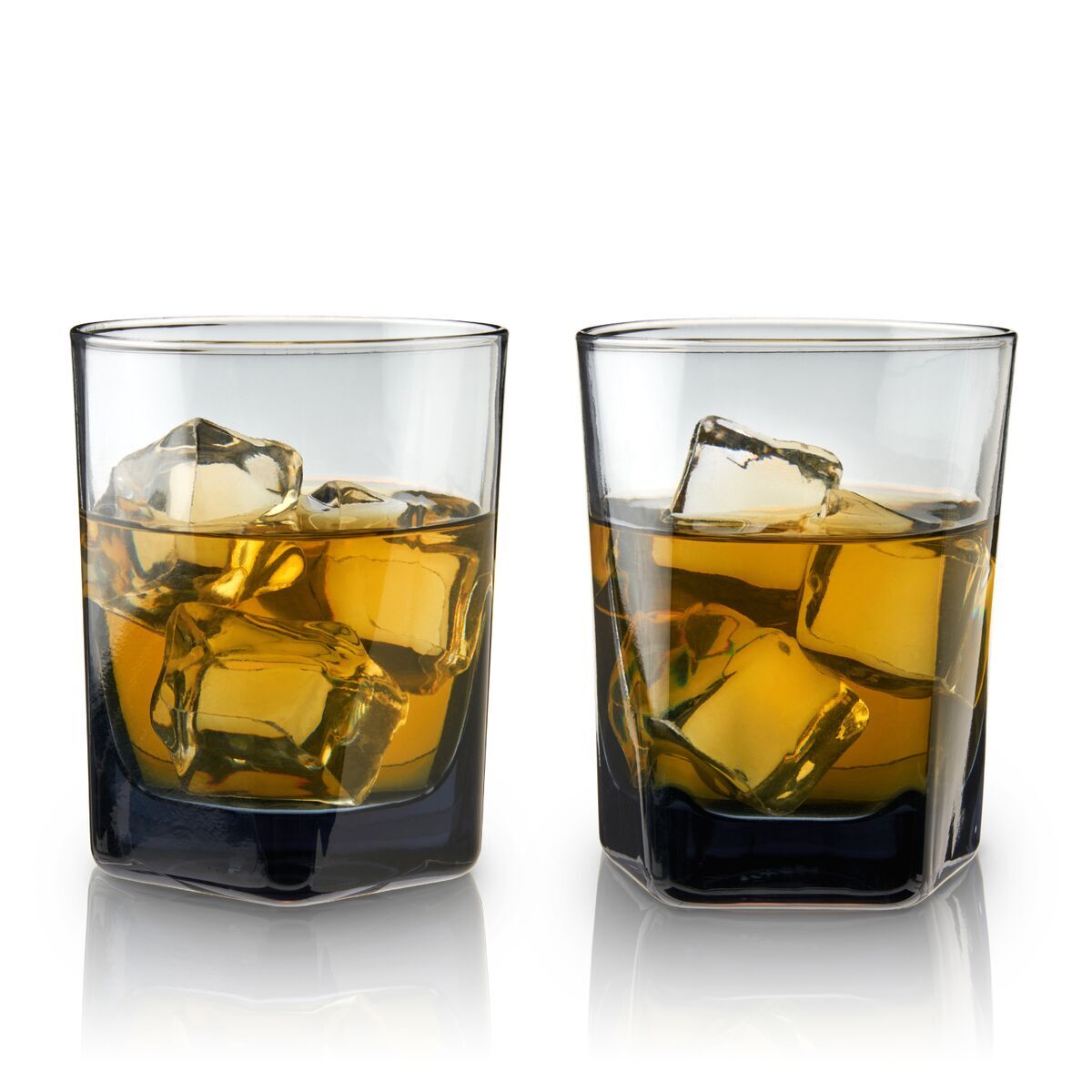 VISKI SMOKE DOUBLE OLD FASHIONED GLASSES SET OF TWO