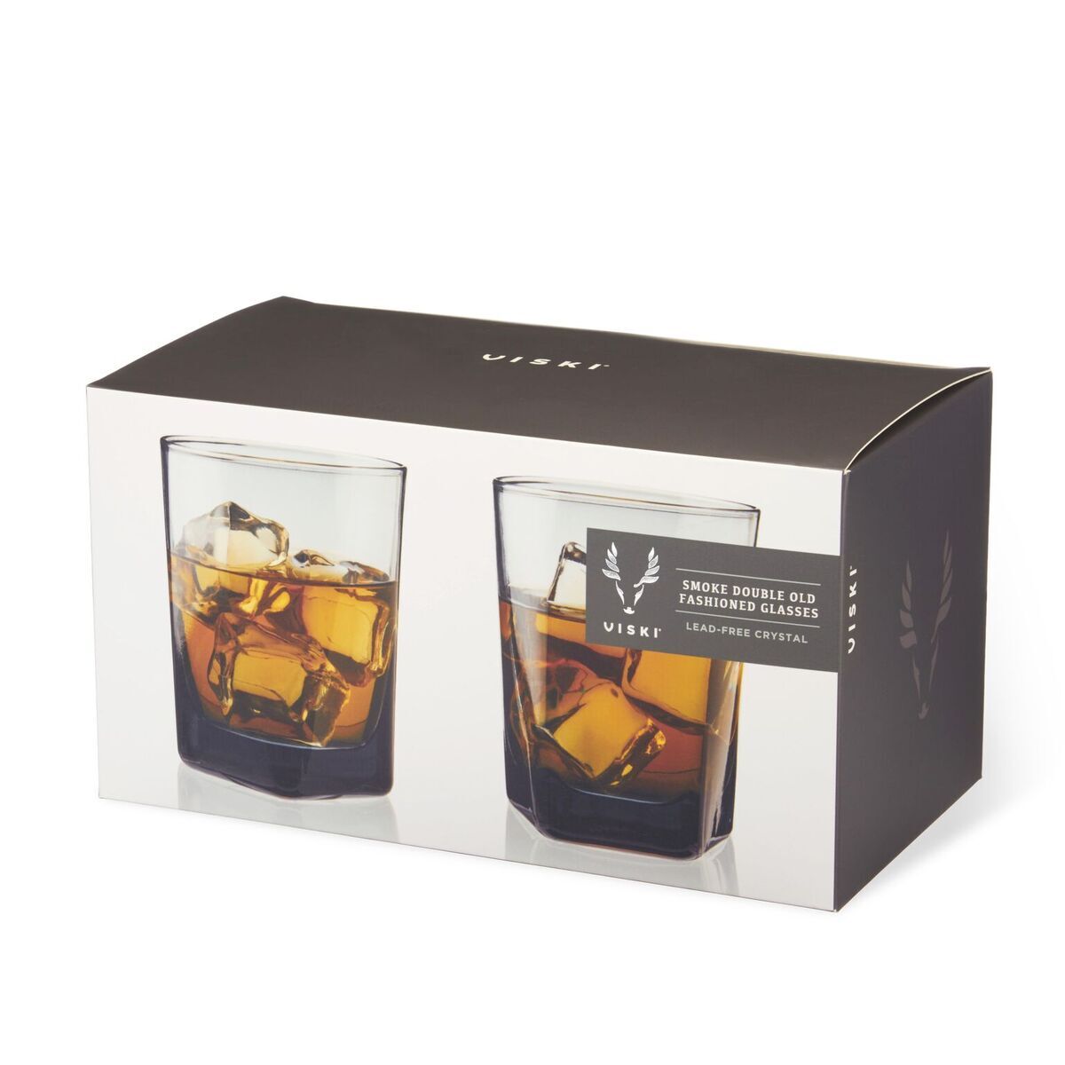 VISKI SMOKE DOUBLE OLD FASHIONED GLASSES SET OF TWO