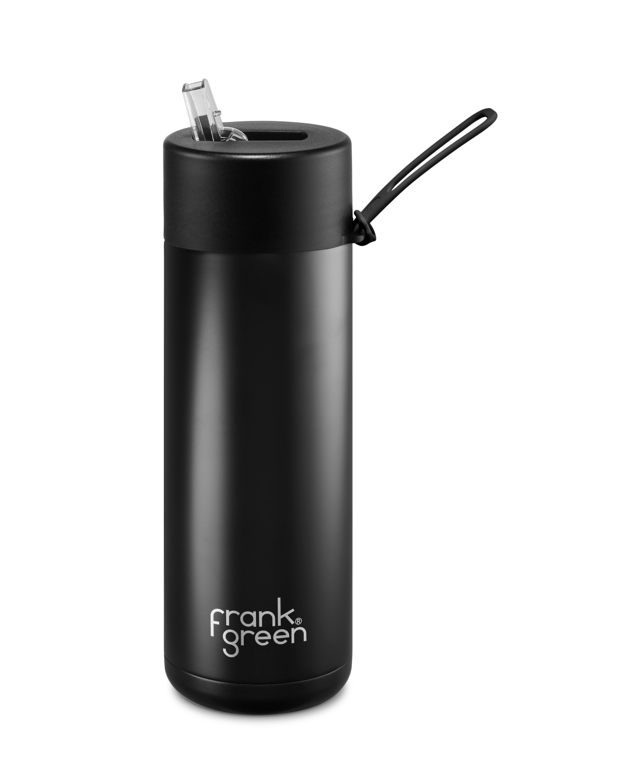 Frank Green Ceramic Reusable Bottle With Straw Lid 20oz - Black