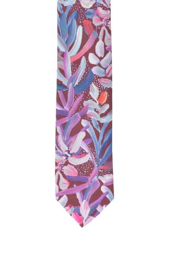 PEGGY AND FINN  Cotton Tie - Protea Burgundy